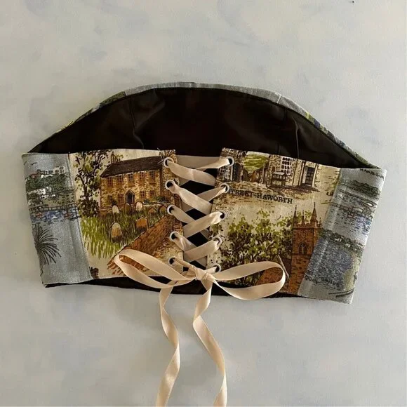 Vintage WKND Cottagecloth Corset Lace Up Bustier Top - Picture 2 of 8